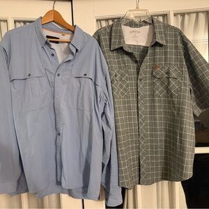 Orvis Light Blue and Gray Checkered Men’s Shirts